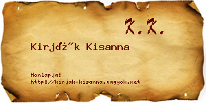 Kirják Kisanna névjegykártya